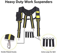 AISENIN Suspenders for Tool Belt , Tool Belt Suspenders for Carpenter Electrician with Movable Phone Holder/Pencil Holder (X style)