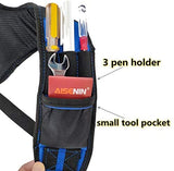 AISENIN 3 Point Tool Belt Suspenders for Men Tool Pouch Suspenders with Pockets, Blue