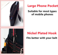 AISENIN Tool Belt Suspenders Construction Work Suspenders with Magnet Pocket, Large Moveable Phone Holder, Pencil Holder