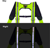 AISENIN Carpenter Tool Belt Suspenders, Heavy Duty Tool Belt Suspenders Reflective Safety Suspenders with Pencil Sleeve Phone Holder